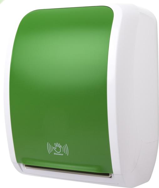 Handtuchrollenspender Sensor weiß/Grün